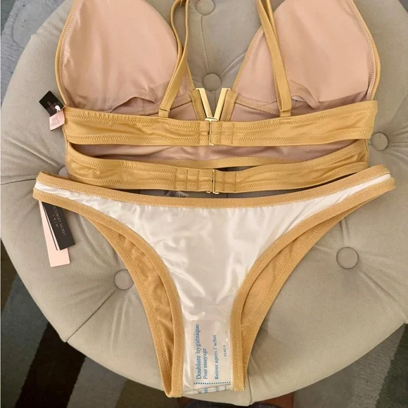 Victoria Secret Gold V-Hardware Bikini Women's Swimwear Set - Picture 3 of 3
